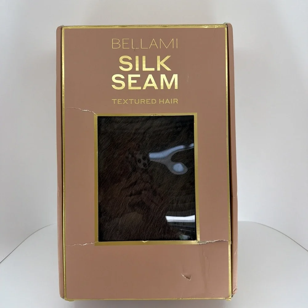 BELLAMI Silk Seam Textured Clip Ins NEW Dark Brown Ash Brown Ombre Blowout 24